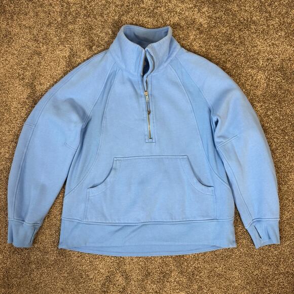 Lululemon Women's Scuba Oversized Funnel 1/2 Zip Sweatshirt Size M/L Aero Blue - Picture 1 of 12